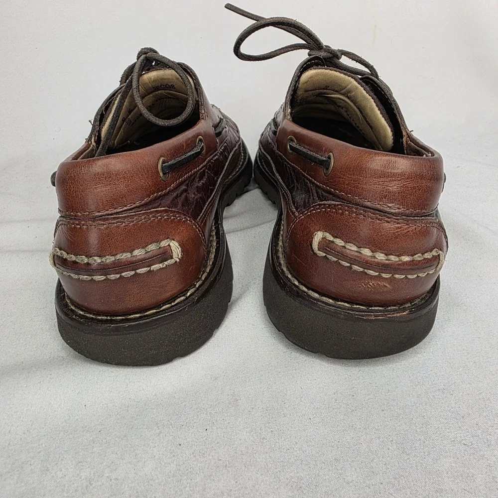 Mens LL Bean 8.5 D Allagash Bison Handsewn Brown Leather Loafer Oxford Boat Shoe